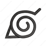 Leaf Logo Embroidery Design - Naruto Anime Embroidery Design