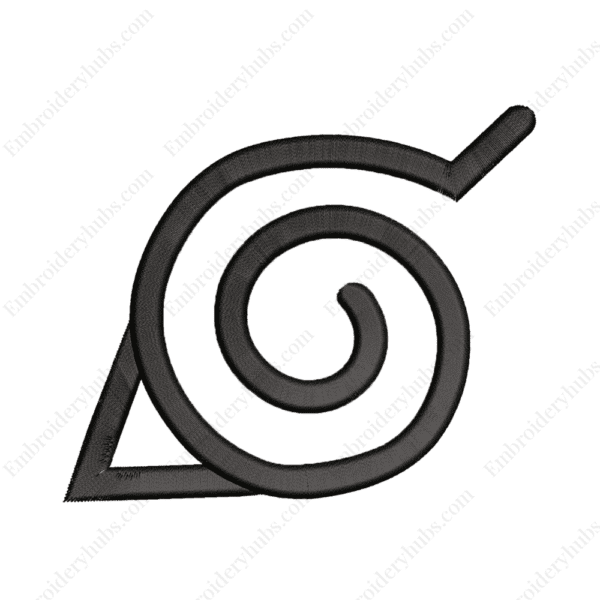 Leaf Logo Embroidery Design - Naruto Anime Embroidery Design