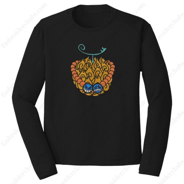 Ace Devil Fruit Embroidery Design - One Piece Anime Embroidery Design