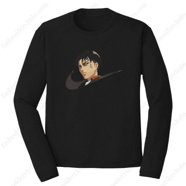 Levi Swoosh Embroidery Design File - Attack on Titan Anime Embroidery Design