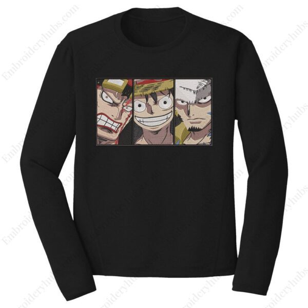 Luffy Law Kid Embroidery Design - One Piece Anime Embroidery Design