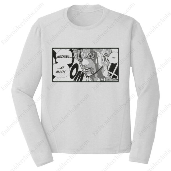 Zoro Nothing Happened Embroidery Design - One Piece Anime Embroidery Design