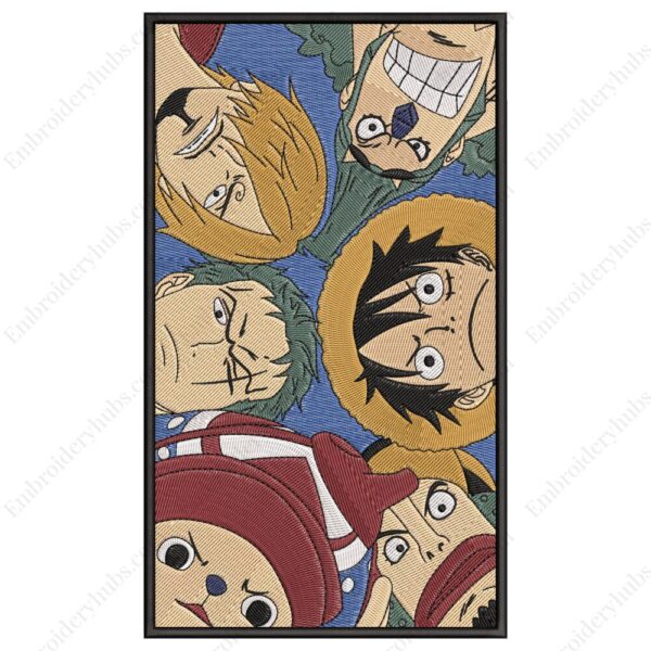 Straw Hats Embroidery Design - One Piece Anime Embroidery Design