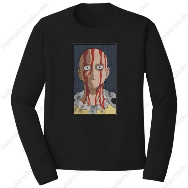 Saitama Blood Embroidery Design - One Punch Man Anime Embroidery Design