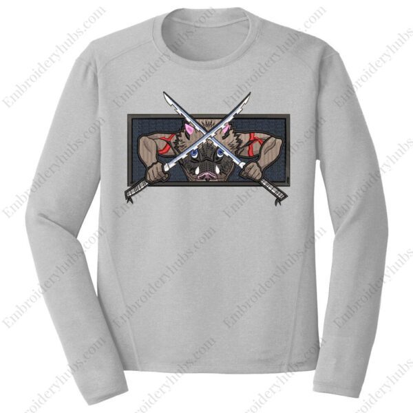 Inosuke Swords Embroidery Design - Demon Slayer Anime Embroidery Design