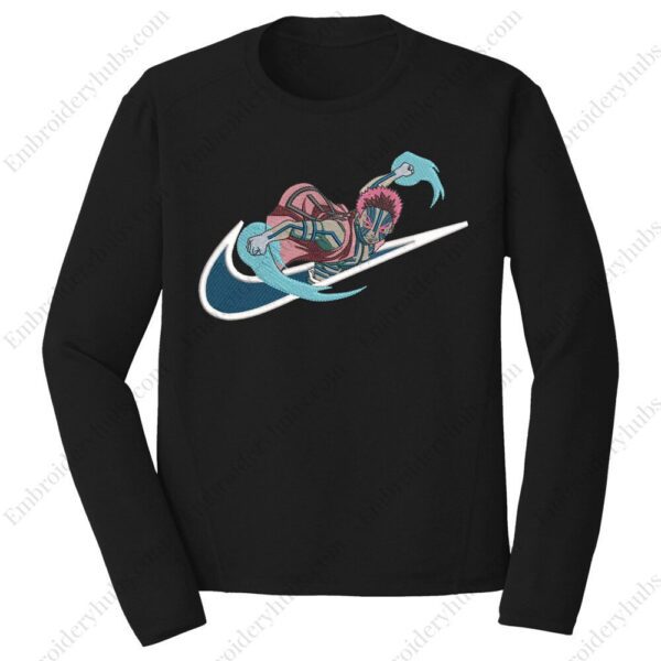 Akaza Swoosh Embroidery Design - Demon Slayer Nike Anime Embroidery Design