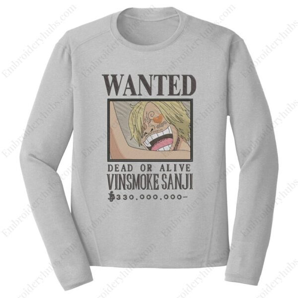 Sanji Poster Embroidery Design - One Piece Anime Embroidery Design