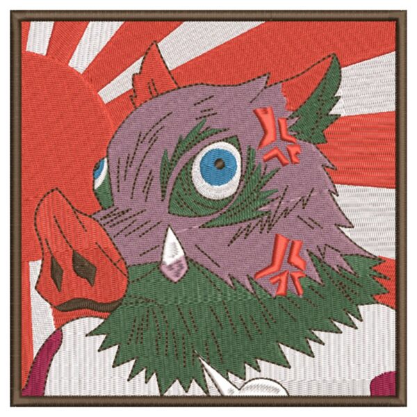 Inosuke Angry Embroidery Design - Demon Slayer Anime Embroidery Design
