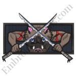Inosuke Swords Embroidery Design - Demon Slayer Anime Embroidery Design