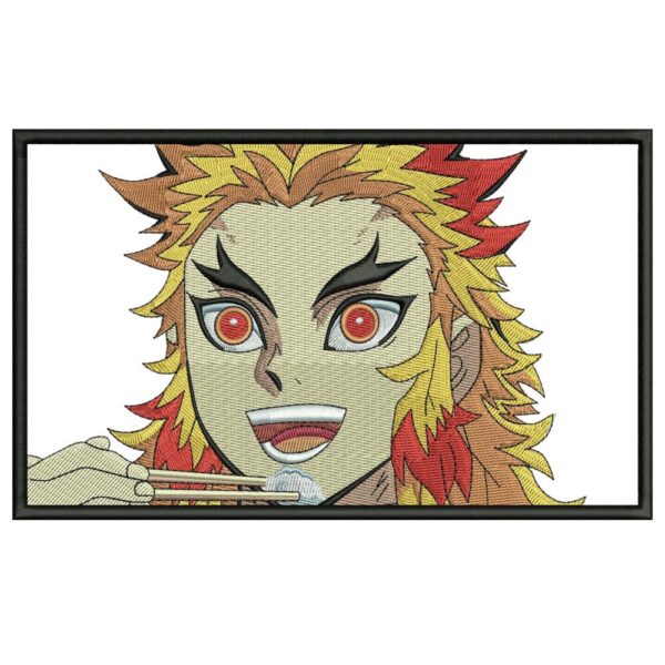 Rengoku Eating Embroidery Design - Demon Slayer Anime Embroidery Design