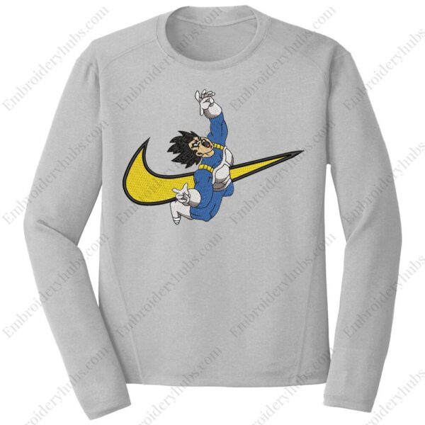Vegeta Swoosh Embroidery Design - Dragon Ball Nike Anime Embroidery Design