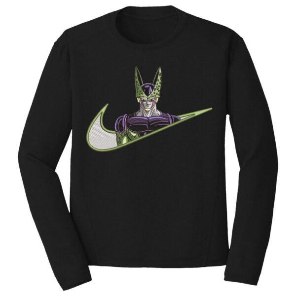 Perfect Cell Swoosh Embroidery Design - Dragon Ball Nike Anime Embroidery Design