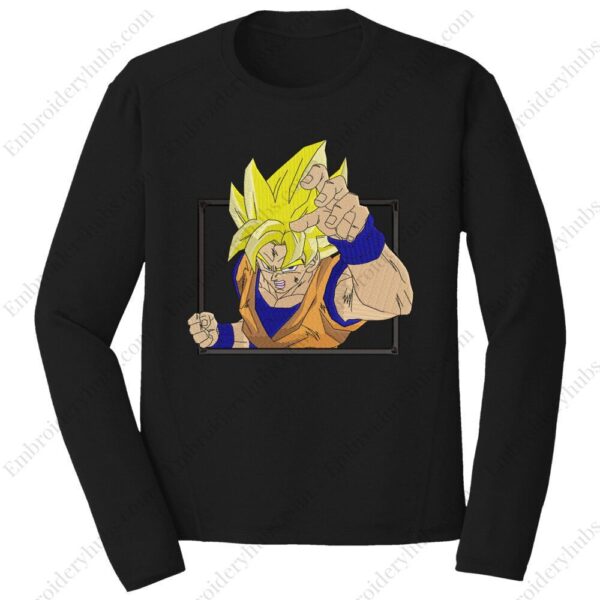 SSJ Goku Embroidery Design - Dragon Ball Anime Embroidery Design