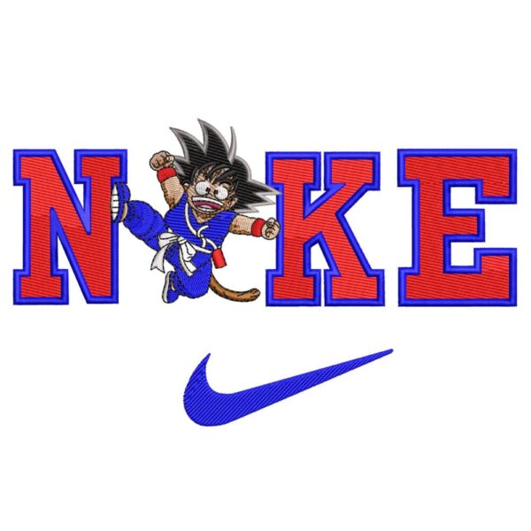 Kid Goku Nike Embroidery Design - Dragon Ball Nike Anime Embroidery Design