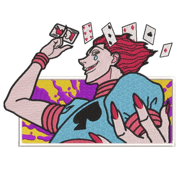 Hisoka Cards Embroidery Design - Hunter x Hunter Anime Embroidery Design