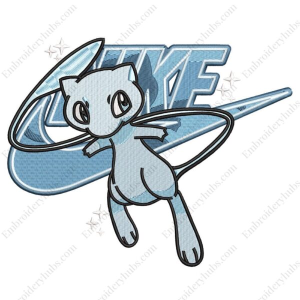 Mew Nike Embroidery Design - Pokemon Nike Anime Embroidery Design