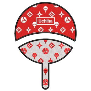 Uchiha Crest LV Embroidery Design - Naruto Anime Embroidery Design