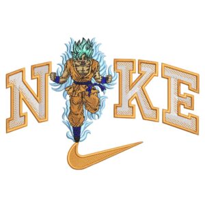 Goku Blue Nike Embroidery Design - Dragon Ball Nike Anime Embroidery Design