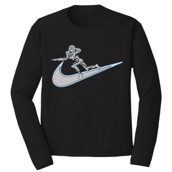Silver Surfer Swoosh Embroidery Design - Silver Surfer Nike Superhero Embroidery Design
