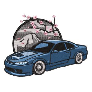 Nissan Blue Embroidery Design - Car Embroidery Design