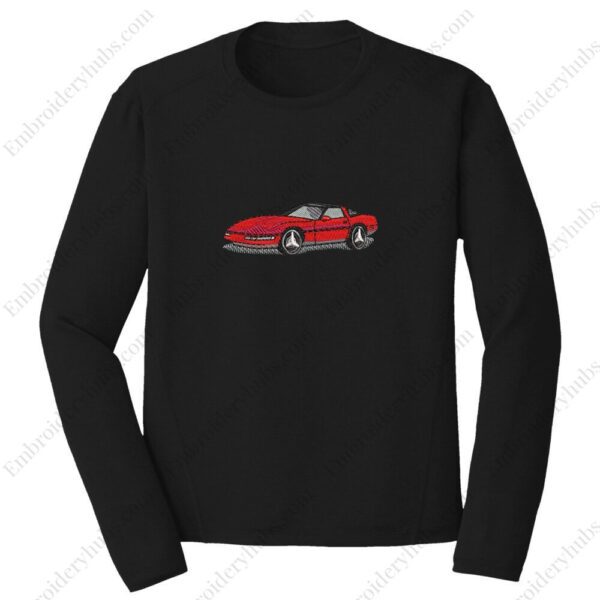 Corvette C4 Embroidery Design - Car Embroidery Design