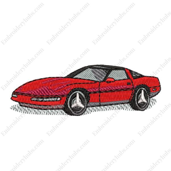 Corvette C4 Embroidery Design - Car Embroidery Design