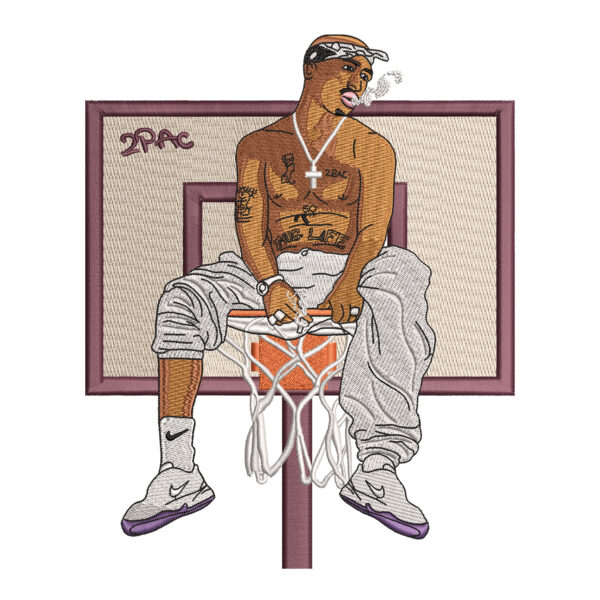 Tupac Shakur Basket Embroidery Design