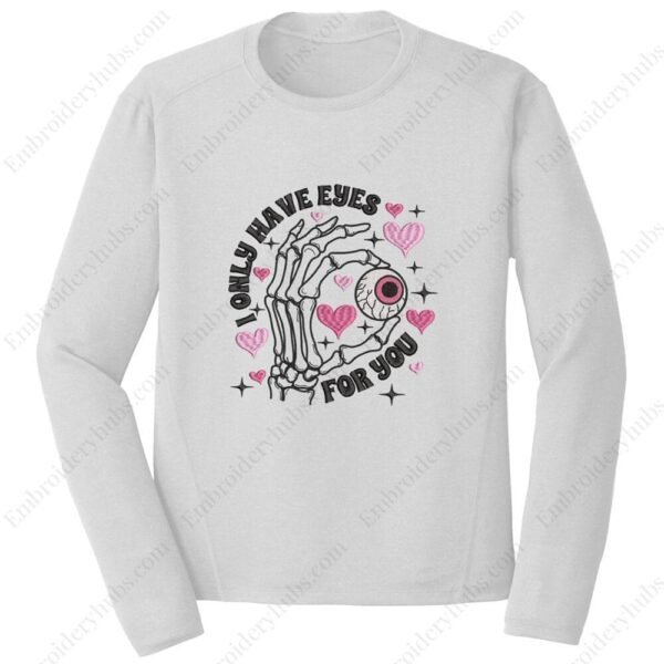 Skeleton Eyes Love Embroidery Design File - Creative Love Embroidery Design