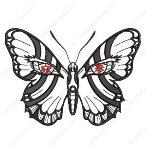 Akaza Butterfly Embroidery Design - Demon Slayer Anime Embroidery Design