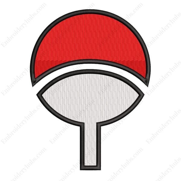 Uchiha Crest Embroidery Design - Naruto Anime Embroidery Design