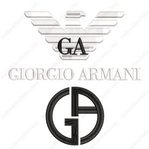 Giorgio Armani Logo Embroidery Design File - Fashion Brand Logo Embroidery Design