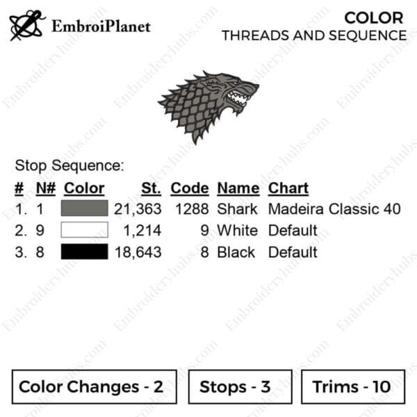 House Starks Logo - Game Of Thrones