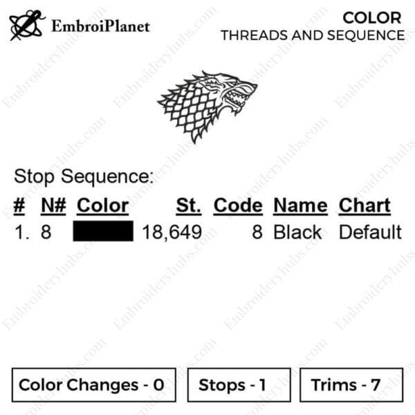 House Starks Logo - Game Of Thrones