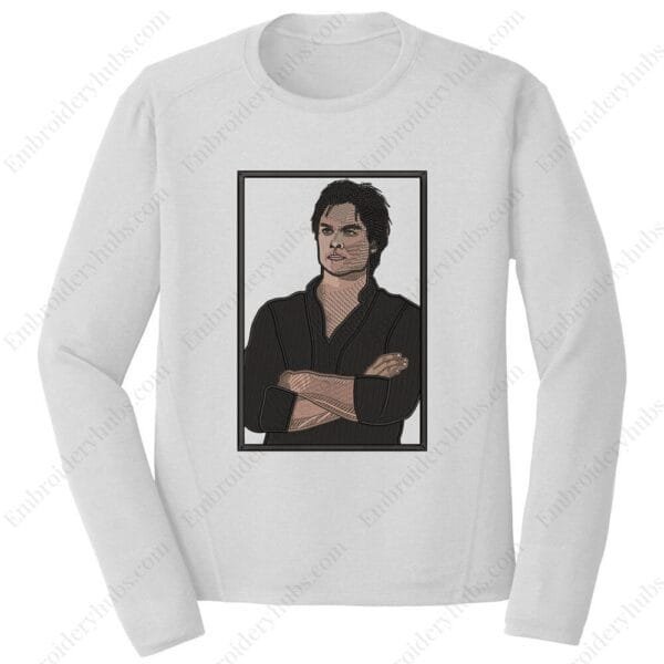 Damon Salvatore Embroidery Design - The Vampire Diaries