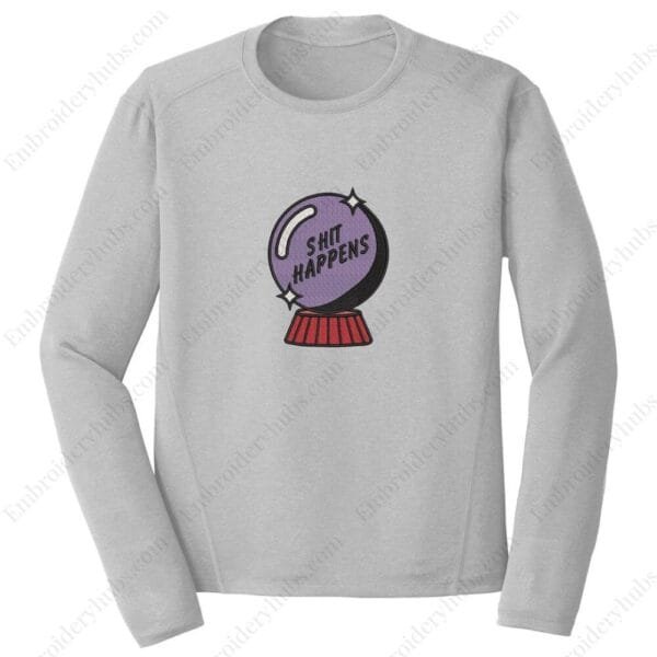 Shit Happens Embroidery Design File -  Creative Doodle Art Inspired Embroidery Design