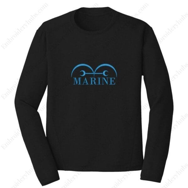 Marine Logo Embroidery Design - One Piece Anime Embroidery Design