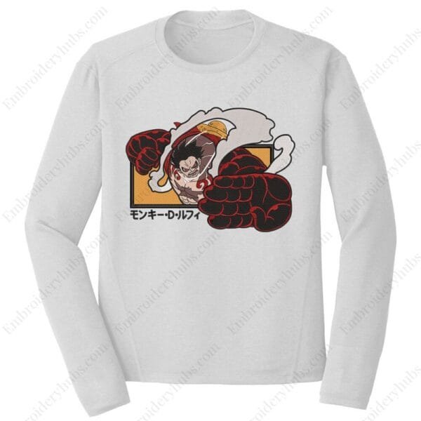 Luffy Gear4 Embroidery Design - One Piece Anime Embroidery Design