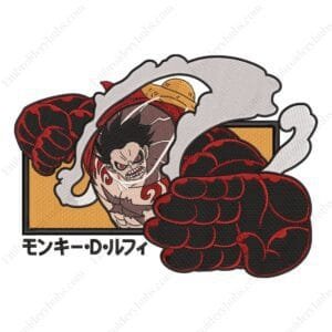 Luffy Gear4 Embroidery Design - One Piece Anime Embroidery Design