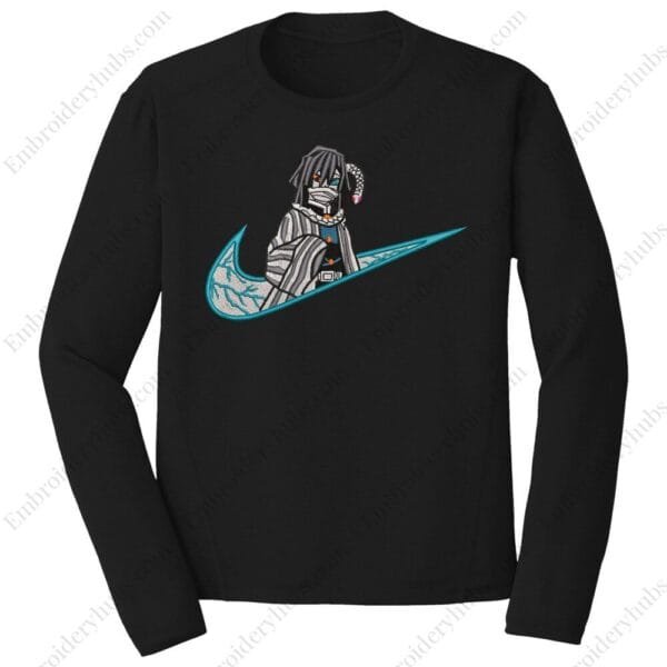Obanai Swoosh Embroidery Design - Demon Slayer Nike Anime Embroidery Design