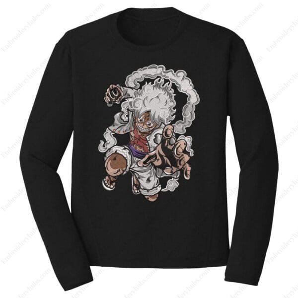 Luffy Gear5 Embroidery Design - One Piece Anime Embroidery Design