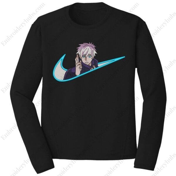Gojo Swoosh Embroidery Design - Jujutsu Kaisen Nike Anime Embroidery Design