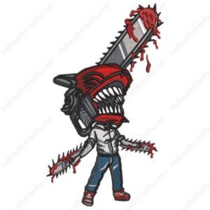 Chainsaw Man Embroidery Design - Chainsaw Man Anime Embroidery Design