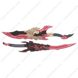Jinwoo Daggers Embroidery Design - Solo Leveling Anime Embroidery Design