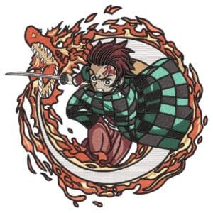 Tanjiro Attack Dragon - Demon Slayer
