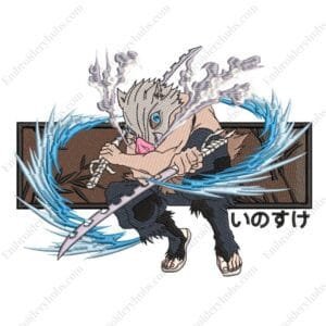 Inosuke Attack Embroidery Design - Demon Slayer Anime Embroidery Design