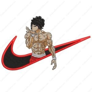 Baki Swoosh Embroidery Design - Baki Nike Anime Embroidery Design