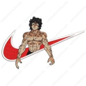 Baki Swoosh Embroidery Design - Baki Nike Anime Embroidery Design