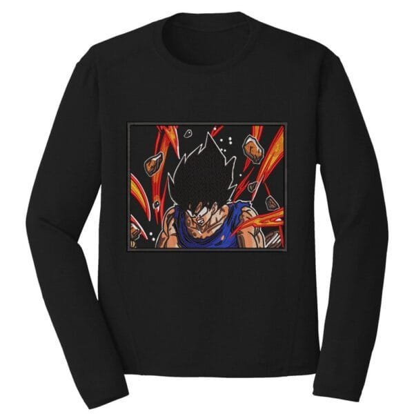 Goku Power Embroidery Design - Dragon Ball Anime Embroidery Design