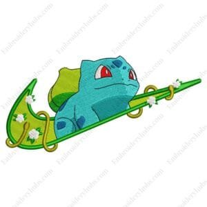 Bulbasaur Swoosh Embroidery Design - Pokemon Nike Anime Embroidery Design