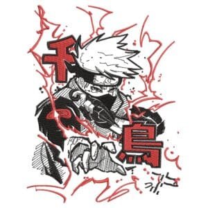 Kakashi Hatake Embroidery Design - Naruto Anime Embroidery Design